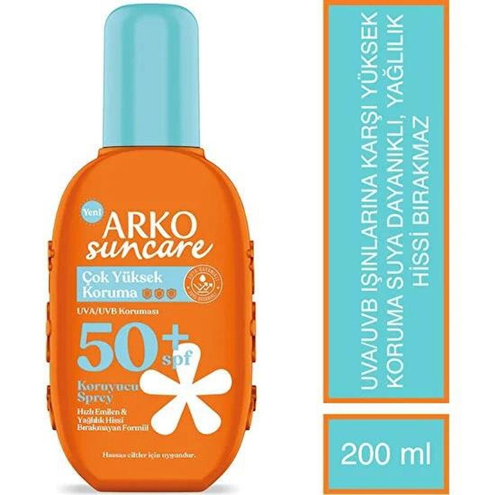 Arko Suncare Çok Yüksek Koruma SPF50+ Koruyucu Sprey Krem 200 ml - 1