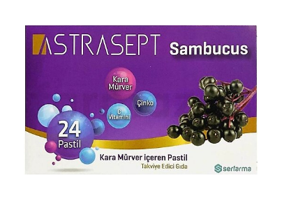 Astrasept Sambucus Kara Mürver İçeren Pastil 24'lü - 1