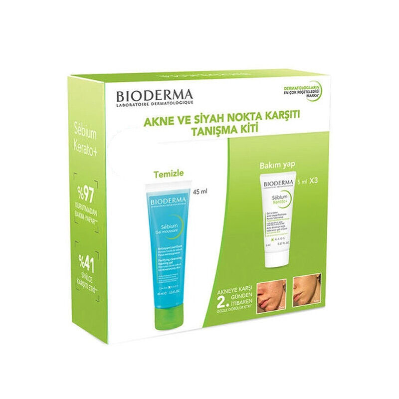 Bioderma Akne ve Siyah Nokta Karşıtı Tanışma Kiti - Sebium Jel 45 ml + Sebium Kerato 5 ml - 1