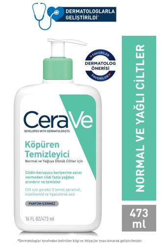 Cerave Foaming Cleanser Normal & Yağlıya Dönük Ciltler İçin 473 ml - 2