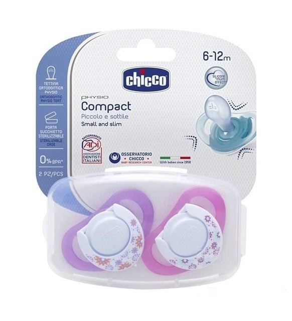 Chicco Physio Comfort Silikon Emzik 6-12 Ay 2'li - Kız - 1