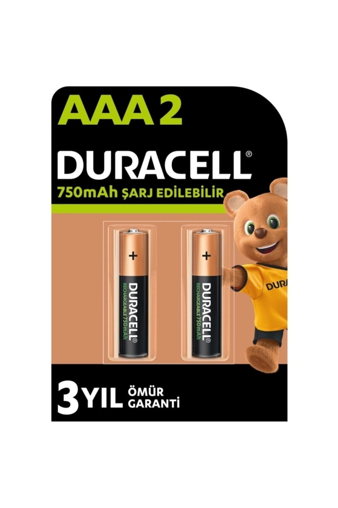 Duracell Şarj Edilebilir İnce Kalem Pil AAA 750 mAh 2'li - 1