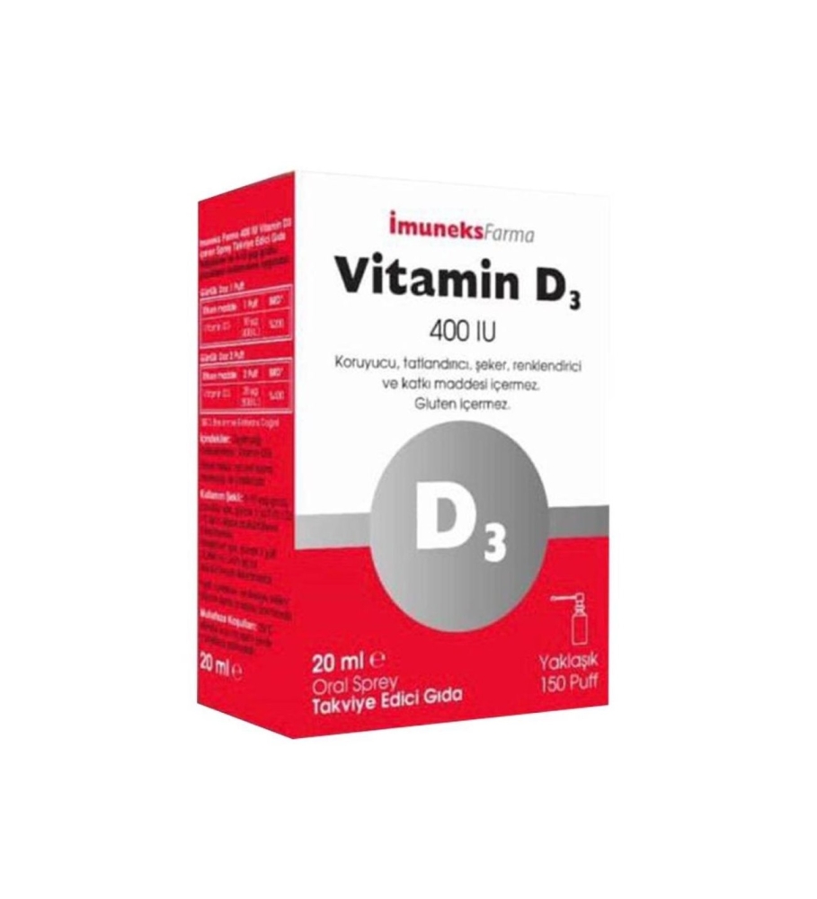 İmuneks Vitamin D3 400 IU Sprey 20 ml - 1