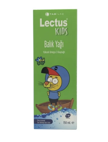 Lectus Kids Kral Şakir Elma Aromalı Balık Yağı 150 ml - 1