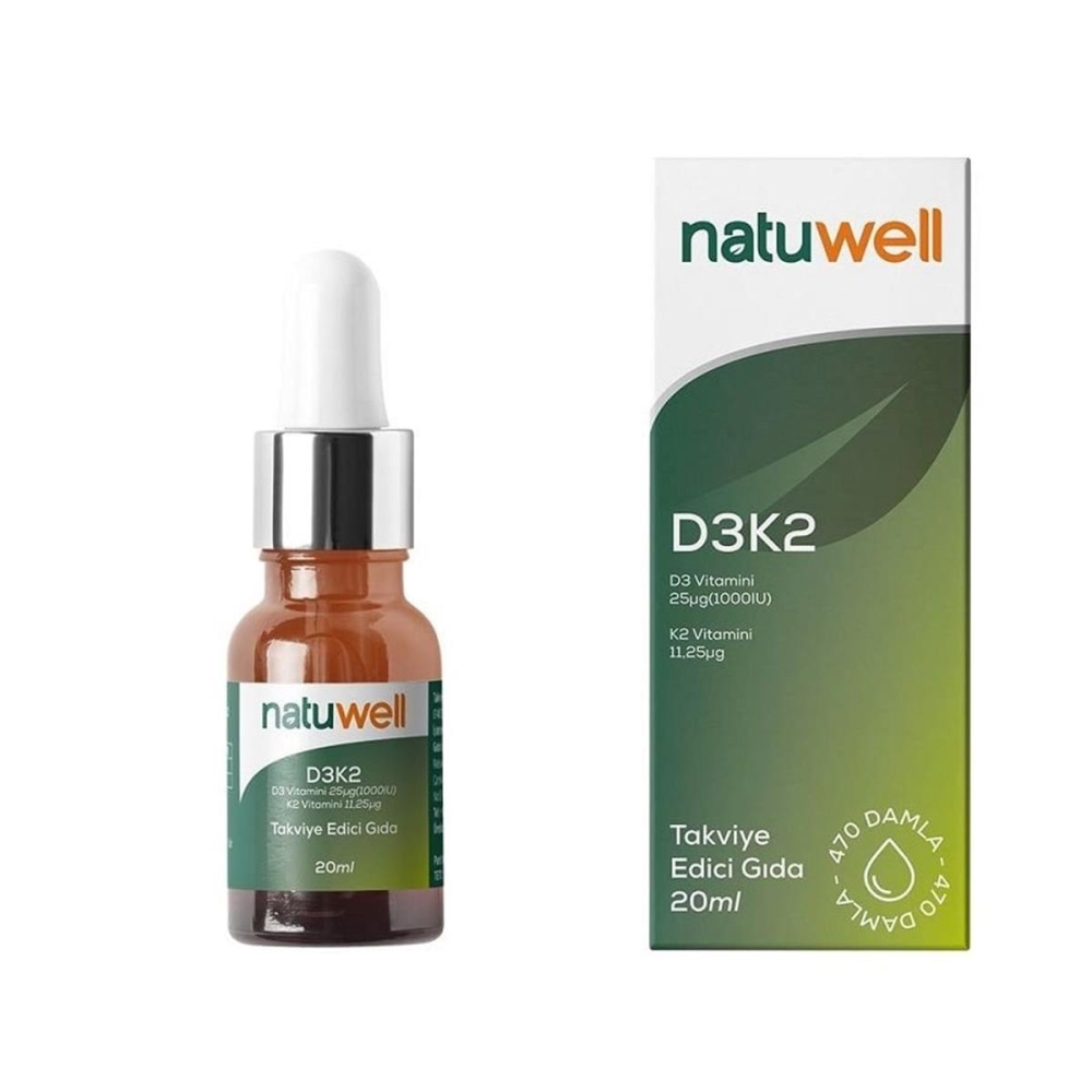 Natuwell Vitamin D3K2 Damla 20 ml - 1