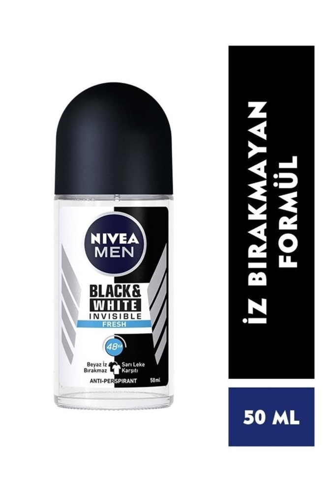 Nivea Black & White Invisible Roll-On For Men Fresh 50 ml - 1