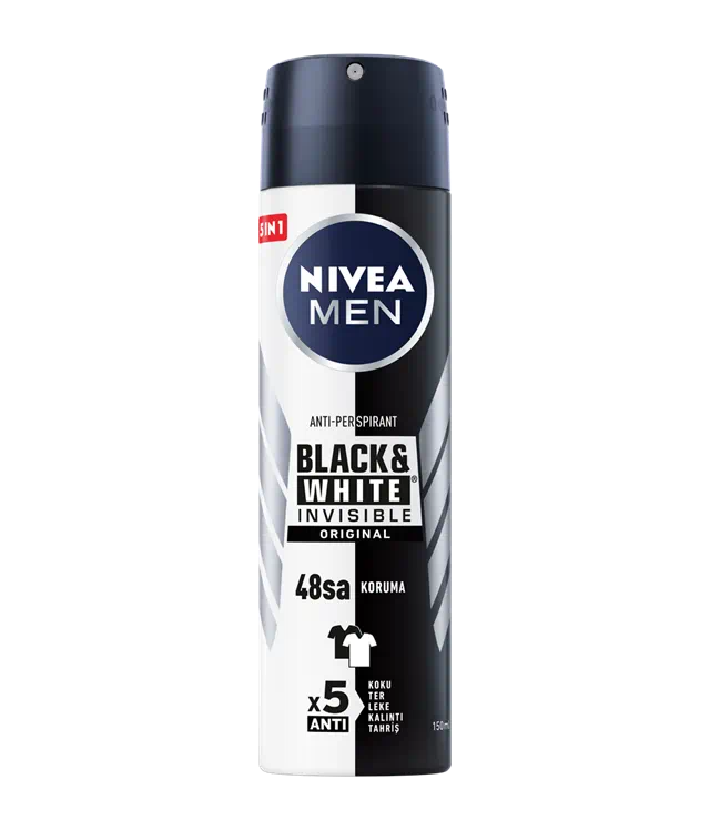 Nivea Invisible For Black & White Orijinal Deodorant For Men 150 ml - 1