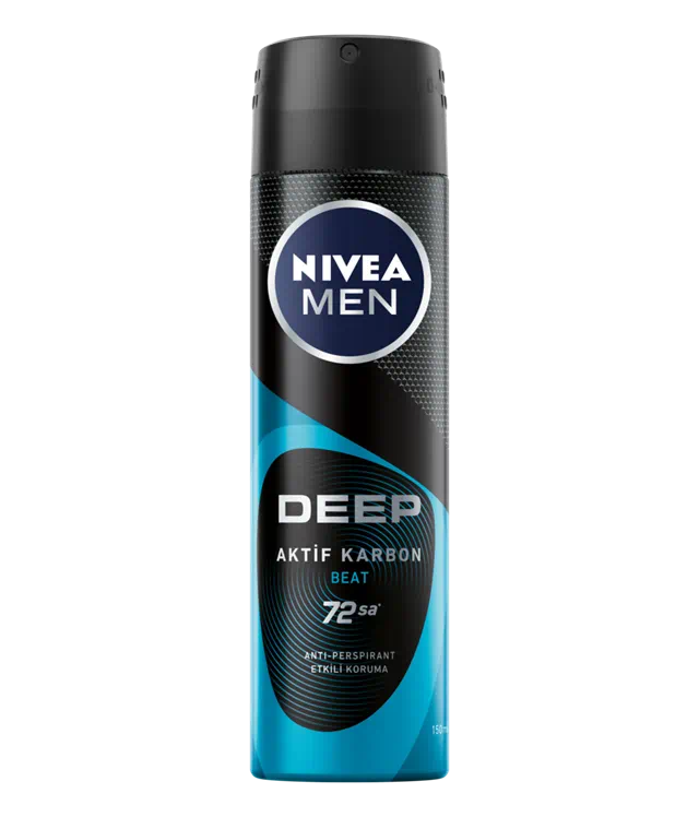 Nivea Men Deodorant Deep Beat Aktif Karbon Erkek Sprey 150 ml - 1