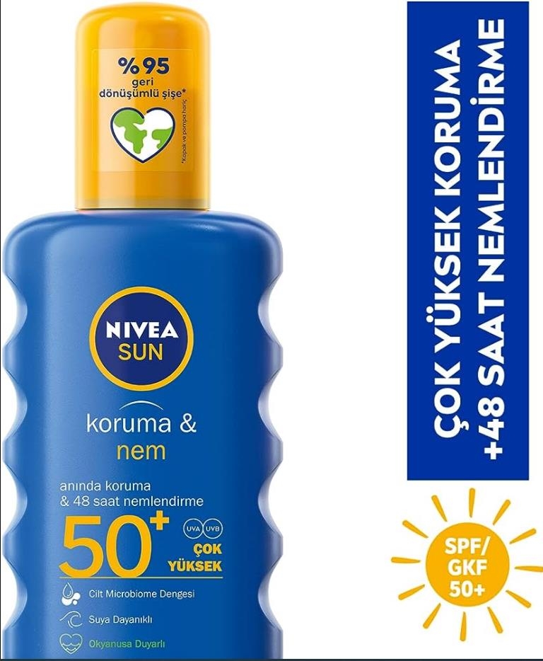 Nivea Sun Güneş Spreyi Koruma & Nem Nemlendirici SPF50+ 200 ml - 1