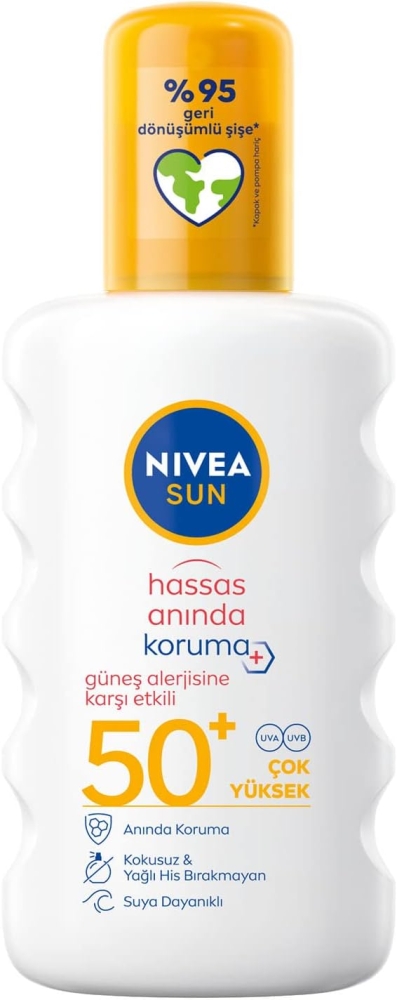 Nivea Sun Hassas Anında Koruma Güneş Koruyucu Sprey SPF50 200 ml - 1