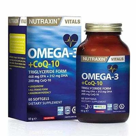 Nutraxin Vitals Omega-3 + Co-Q10 60 Softgel - 1