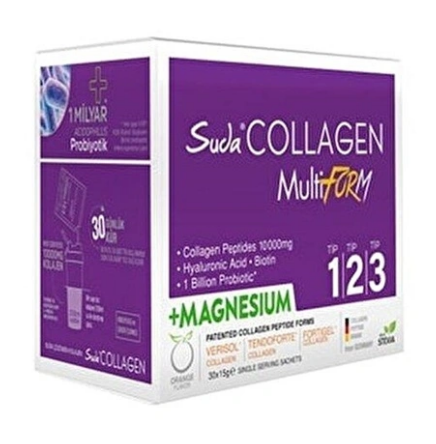 Suda Collagen Multiform Portakallı Magnesium 30 Saşe 15 gr - 1