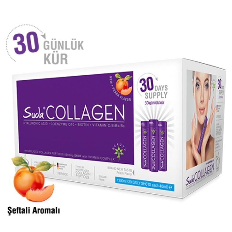 Suda Collagen Peach Flavor 30 Shots x 40 ml - 1