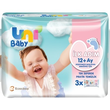 Unibaby Ilk Adım 12 Ay+ Islak Mendil 156 Yaprak - 3 Adet - 1