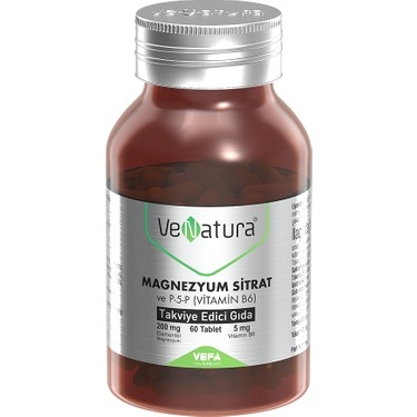 Venatura Magnezyum Sitrat ve P-5-P (Vitamin B6) 60 Tablet - 1