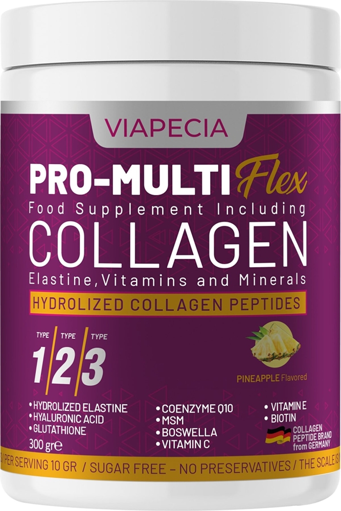 Viapecia Pro Multiflex Kolajen Tip I-II-III Ananas Aromalı 300 gr - 1