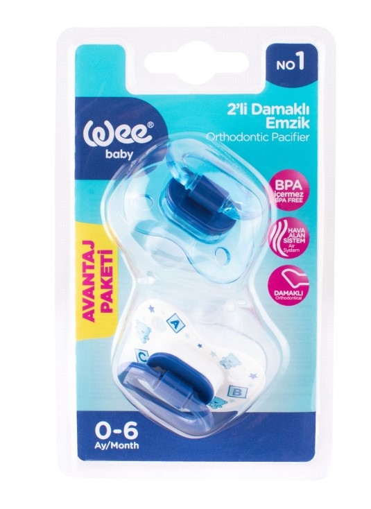 Wee Baby 437 Yalancı Emzik Damaklı No:1 2'li - Mavi - 1