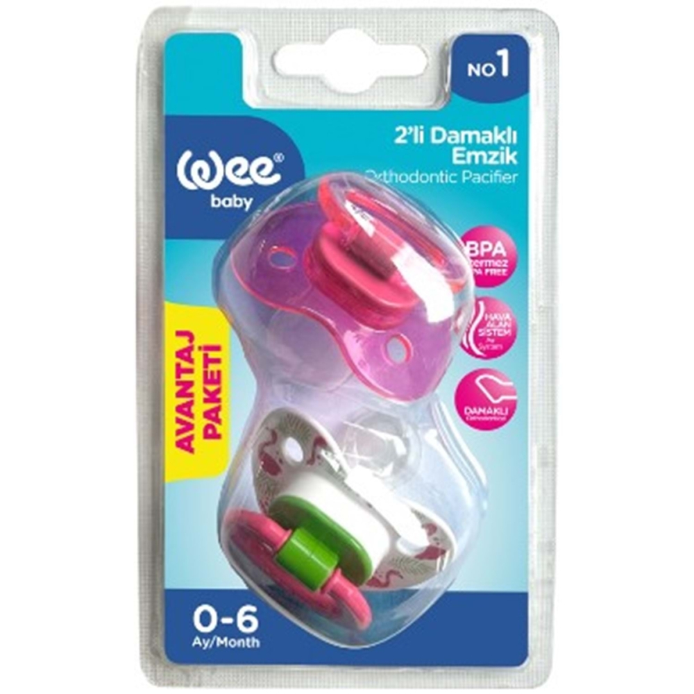 Wee Baby 437 Yalancı Emzik Damaklı No:1 2'li - Pembe - 1