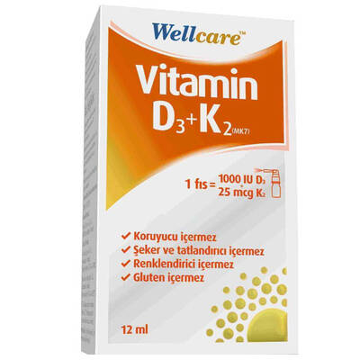 Wellcare Vitamin D3K2 1000 IU 12 ml - 1